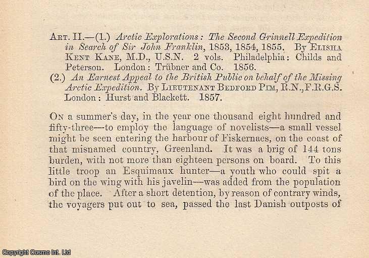 Item #135517 Arctic adventures - Dr. Kane. 33 Pages. An article printed in 1857, written by A...