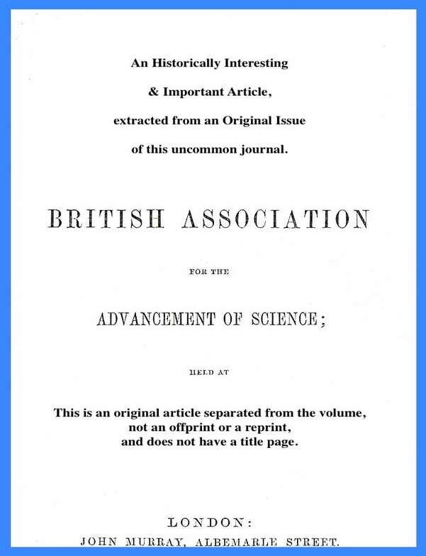 Item #148871 The Umbral Notation. An uncommon original article from The British Association for...