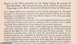 Item #150705 1871. Heat Generated in The Blood. An uncommon original article from The British...