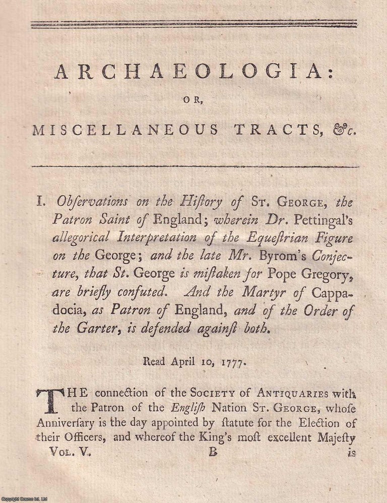 Item #156752 Observations on the History of St. George, the Patron Saint of England; wherin Dr....