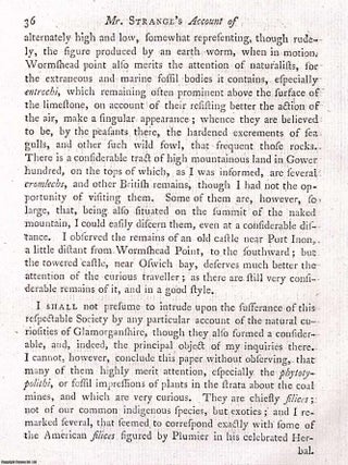 The Roman Antiquities in Monmouthshire and the neighbouring Counties of Wales; with an Account of some curious Remains of Antiquity in Glamorganshire : The Reverend Mr. William Harris's Observations. An article printed in 1782, written by John Strange : 33 pages + 3 large plates.