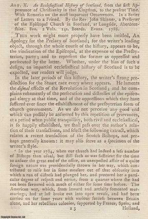 Item #160543 An Ecclesiastical History of Scotland. An original article from the Monthly Review;...