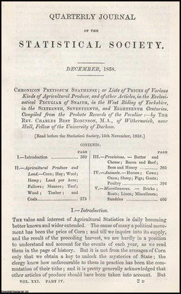 Item #163279 Chronicon Pretiosum Snathense; or Lists of Prices of Various Kinds of Agricultural...