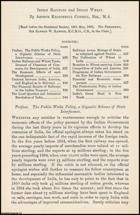 Item #163576 Indian Railways and Indian Wheat. A rare original article from the Journal of the...