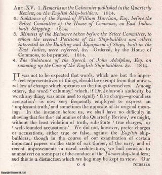 Item #170506 Papers on the Thames Ship Builders, etc. A critical appraisal. An uncommon original...