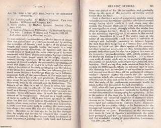 Item #171041 Herbert Spencer. An uncommon original article from The Quarterly Review, 1904. A S....