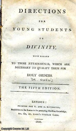Item #173453 Directions for Young Students in Divinity, with Regard to those Attainments, which...