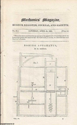 Item #185578 Boring Apparatus by M. Monnom; Description of the Danaide, A Machine Accelerated by...