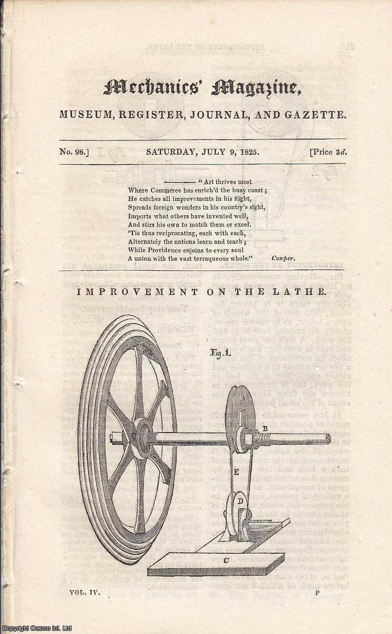 Improvement on the Lathe; The New Diving Apparatus. Prize Chronometers ...