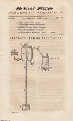 Item #185592 Mechanics Magazine, Museum, Register, Journal and Gazette. Issue No.101. FEATURING:...