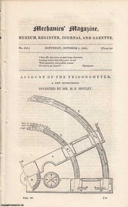 Item #185601 Account of the Trigonometer, a New Instrument, Invented by Mr. M. P. Moyley; Mode of...