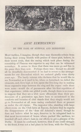 Item #195122 Ascot Reminiscences. An uncommon original article from the Badminton Magazine, 1895....