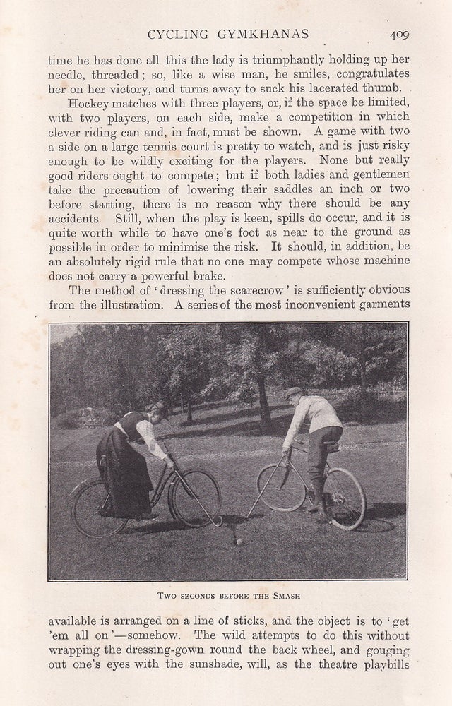 Item #195154 Cycling Gymkhanas. An uncommon original article from the Badminton Magazine, 1896....