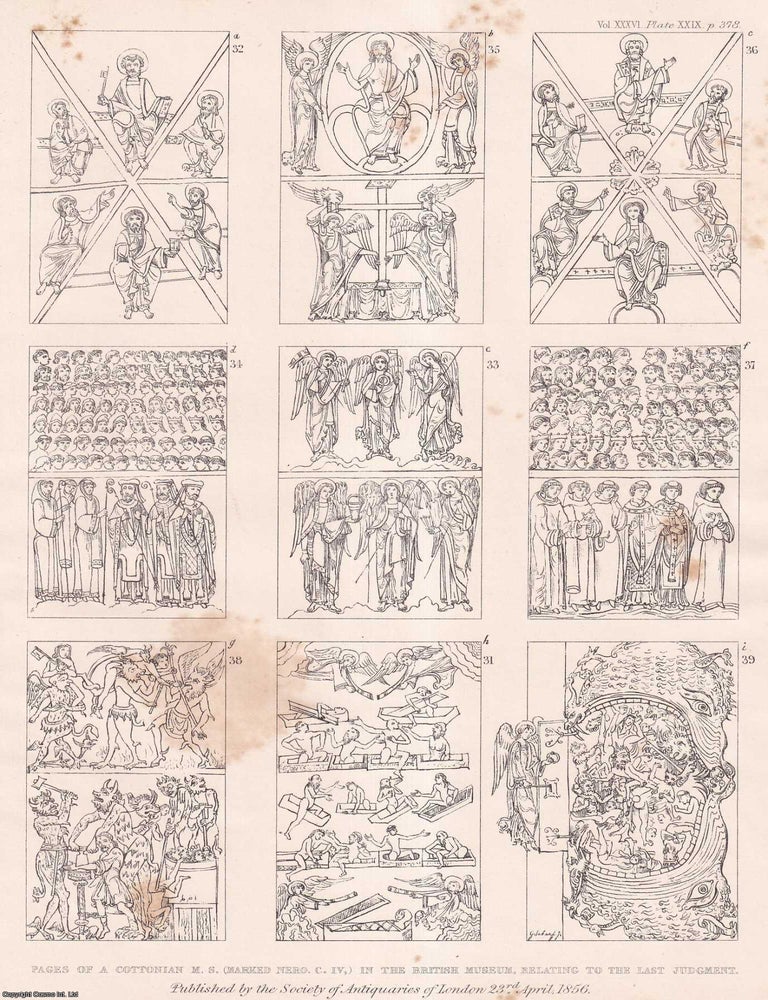 Item #198002 Observations on a Picture in Gloucester Cathedral, and some other Representations, of the Last Judgement. An article printed in 1855, written by G. Scharf : 22 pages + 5 plates + 4 pages in appendix. THE LAST JUDGEMENT IN GLOUCESTER CATHEDRAL: A. STUDY OF THE PAINTED SCHEME.