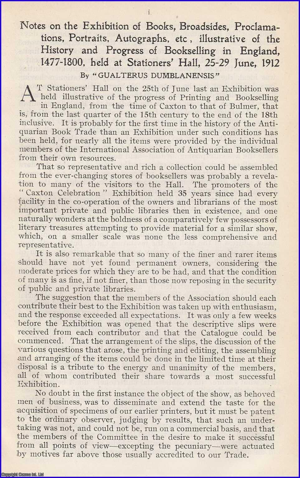 Notes on the Exhibition of Books, Broadsides, Proclamations, Portraits ...