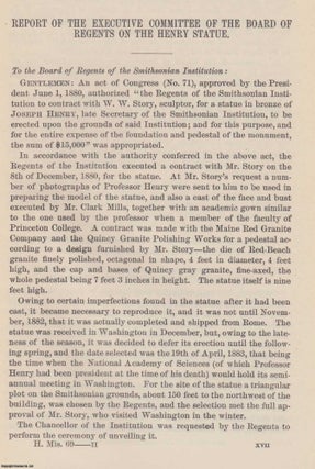 Report of the Excecutive Committee of the Board of Regents on the Henry Statue. An original article from the Report of the Smithsonian Institution, 1883.