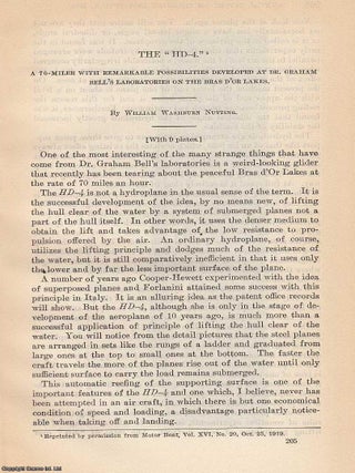 The HD-4. Written by William Washburn Nutting. An article published by the Smithsonian Institution in 1919 : 6 pages, 9 Plates.