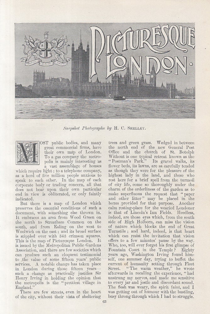 Item #215336 Picturesque London. An original article from the Windsor Magazine, 1898. Stated.