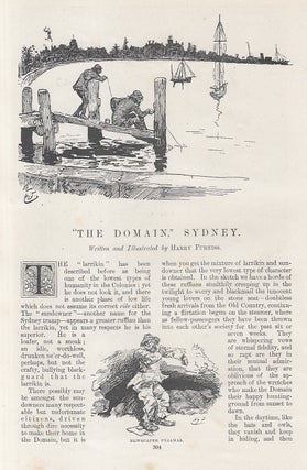 Item #215351 The Domain, Sydney. An original article from the Windsor Magazine, 1898. Harry Furniss