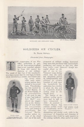 Item #215355 Soldiers on Cycles, Bicycles. An original article from the Windsor Magazine, 1898....