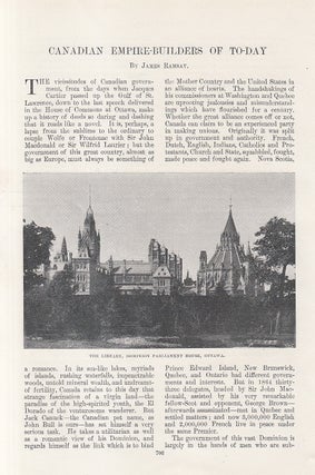 Item #215368 Canadian Empire-Builders of Today. An original article from the Windsor Magazine,...