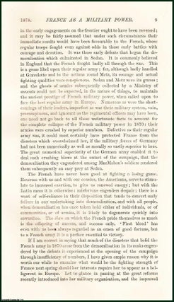 Item #216538 France as a Military Power in 1870 and in 1878. An uncommon original article from...