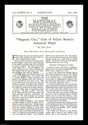 Item #227047 Magnetic City, Core of Valiant Russia's Industrial Might. An original article from...