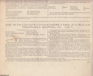 Item #231854 THE MURDER OF SIR THOMAS OVERBURY. 8 trial reports. The Trial of Richard Weston at...