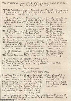 Charles I : The Trials of Twenty Nine Regicides for High Treason (1660). Printed in 1776.