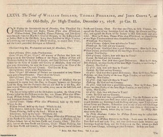 Item #231865 POPISH PLOT. The Trial of William Ireland, Thomas Pickering, and John Grove, at the...