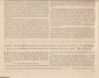 Item #231866 POPISH PLOT. The Trial of Robert Green, Henry Berry, and Lawrence Hill at the King's...