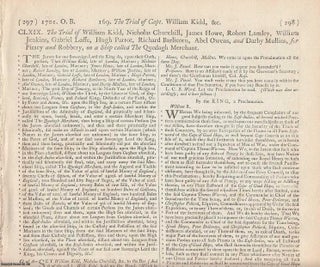 Item #231881 PIRACY. The Trial of Captain William Kidd, at the Old Bailey, for Murder and Piracy,...