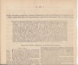Item #231928 LADY ARABELLA STUART.Proceedings against Mary, Countess of Shrewsbury, before a...