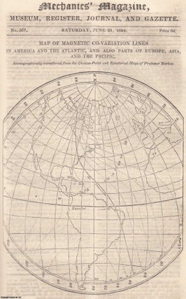 Item #233478 Map of Magnetic Co-Variation Lines in America and The Atlantic, and Also Parts of...