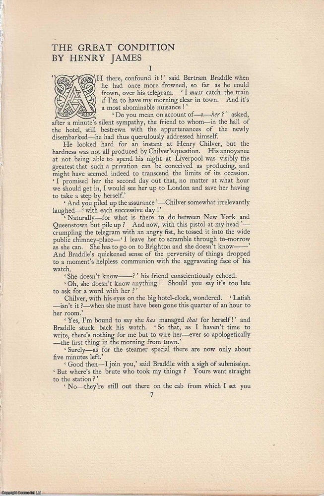 Item #234864 The Great Condition. A rare original article from the Anglo Saxon Review, 1899....