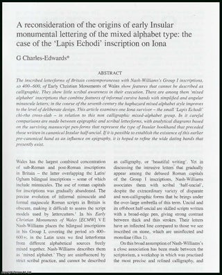 Item #236505 A Reconsideration of The Origins of Early Insular Monumental Lettering of The Mixed...