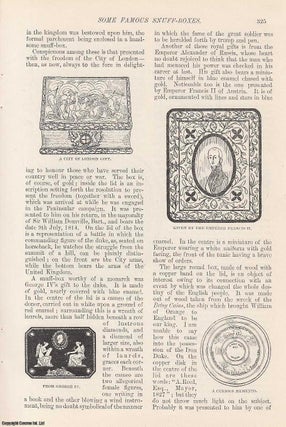 Item #241680 Some Famous Snuff Boxes. Illustrated by Ada Clegg. An original article from the...