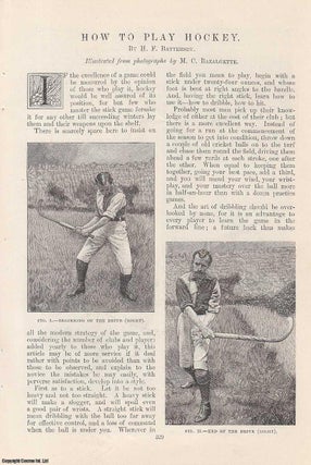Item #241681 How to Play Hockey. Illustrated by M. C. Bazalgette. An original article from the...