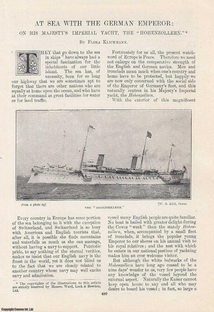 Item #241691 At Sea with The German Emperor, On His Majesty's Imperial Yacht, The...