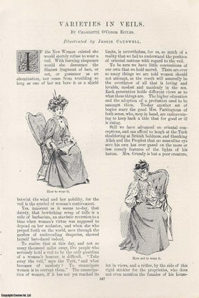 Item #241694 Varieties in Veils, Headwear. Illustrated by Jessie Caudwell. An original article...