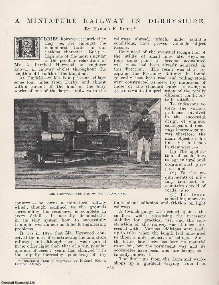 Item #241698 A Miniature Railway in Derbyshire Of Percival Heywood. 5 pages, illustrated. An...