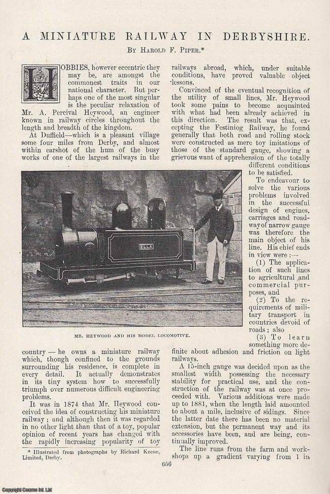 Item #241698 A Miniature Railway in Derbyshire Of Percival Heywood. 5 pages, illustrated. An...
