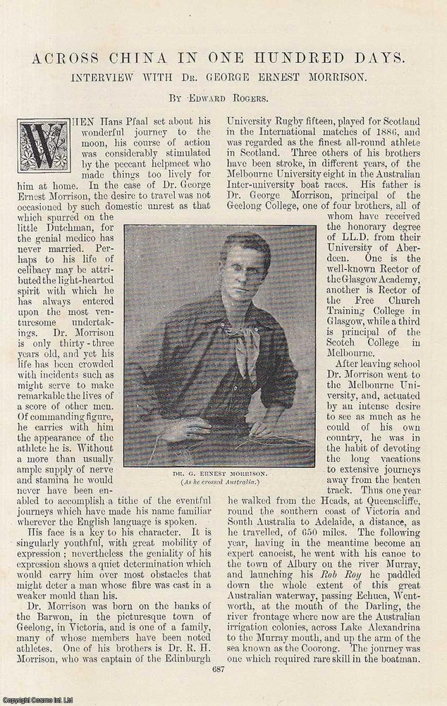 Item #241700 Across China in One Hundred Days : An Interview with Dr. George Ernest Morrison. 9...