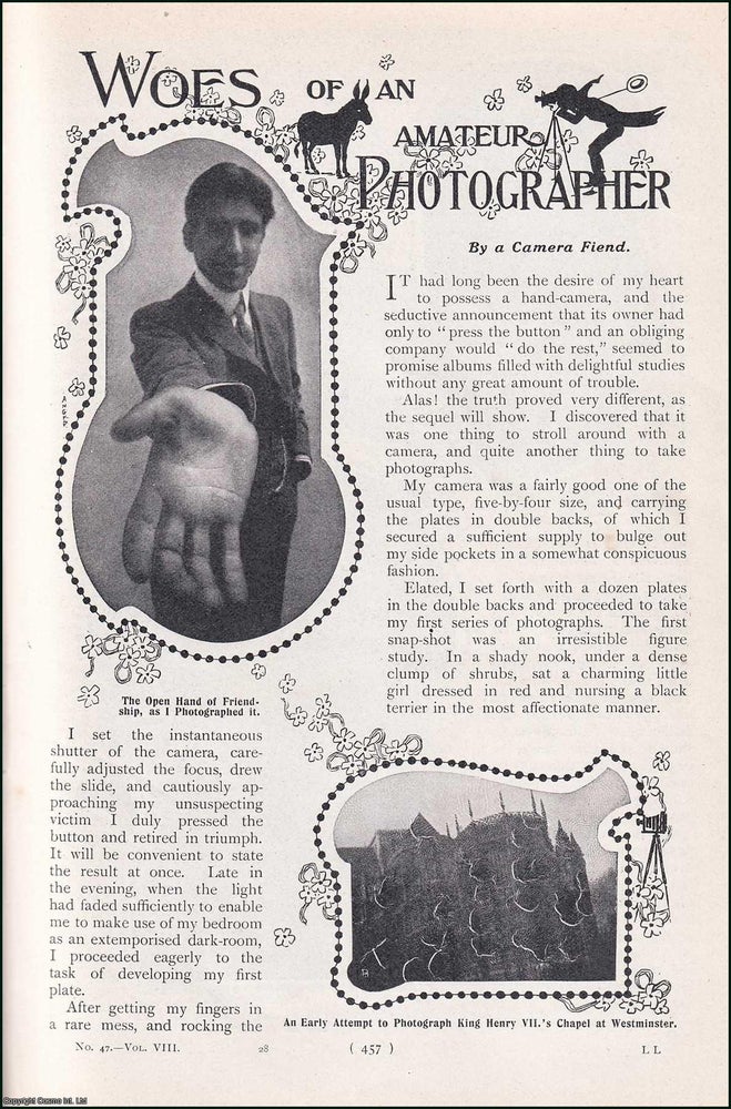 Item #244777 Woes of an Amateur Photographer. An uncommon original article from the Harmsworth London Magazine, 1902. Stated.
