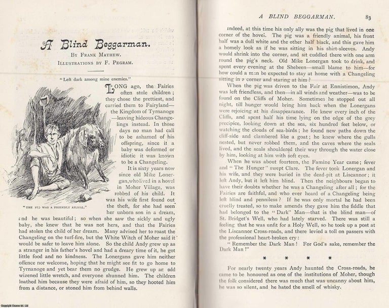 Item #245267 A Blind Beggerman. 8 pages & 4 illustrations. An article printed in 1893,...