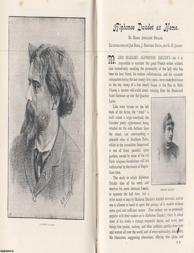 Item #245295 Alphonse Daudet at Home. 12 pages & 7 illustrations. An article printed in 1893,...