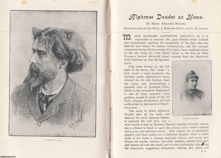 Item #245295 Alphonse Daudet at Home. 12 pages & 7 illustrations. An article printed in 1893,...