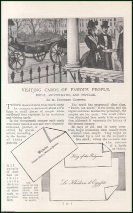 Item #247916 Visiting Cards of Famous People. Royal, Aristocratic & Popular : Lord Curzon of...
