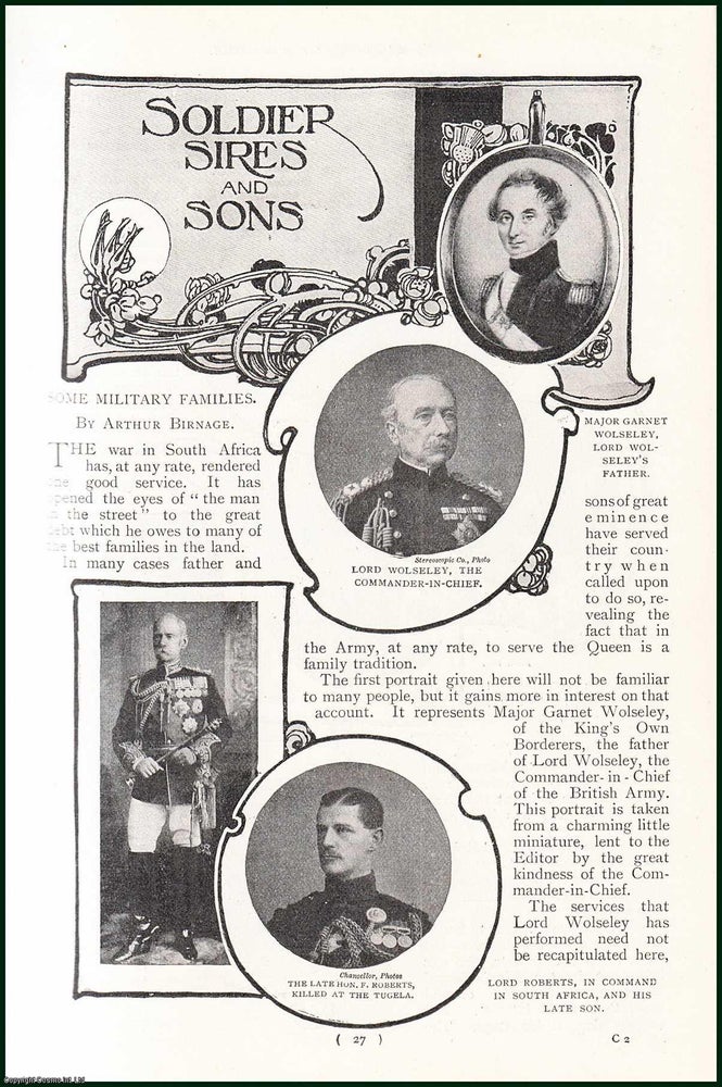 Item #248050 Soldier, Sires And Sons. Some Military Families : Earl of Kerry ; The Late Lord Napier of Magdala ; Lord C. Fitz-Maurice ; Prince Francis of Teck & others. An uncommon original article from the Harmsworth London Magazine, 1901. Arthur Birnage.