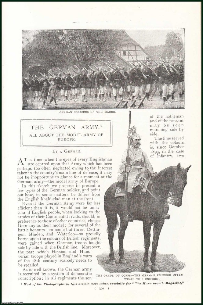 Item #248079 The German Army. All About The Model Army Of Europe. An uncommon original article from the Harmsworth London Magazine, 1901. Stated.